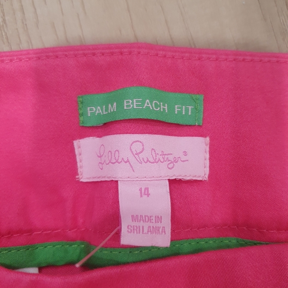 Lily Pulitzer palm beach fit pink straight leg pull on pants, size 14 - Picture 4 of 4